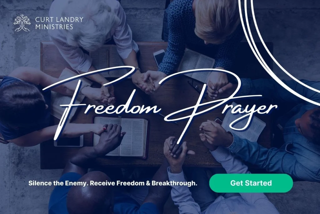 An ad to set up an account for a Freedom Prayer appointment. Click to learn more.