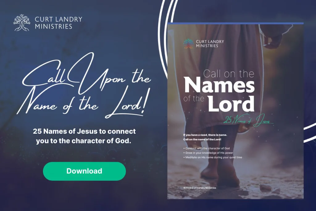 An ad to get a free resource that provides insights and verses that state various names of God. 
