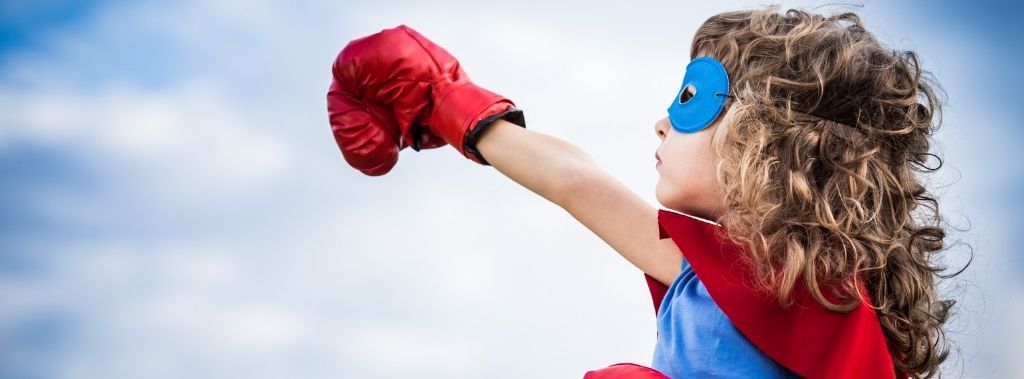 Superhero kid being brave, reminding all of us that God is preparing you.
