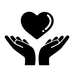 hands receiving heart icon