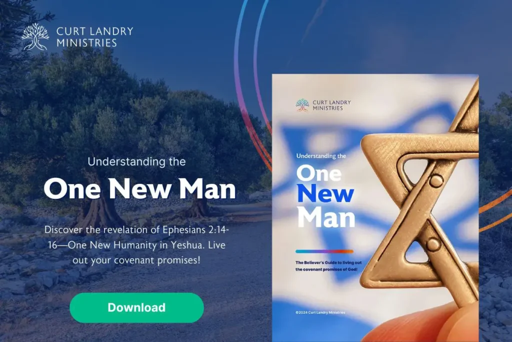 An ad to get a free app that contains courses and teachings to better understand the One New Man mission and purpose.

